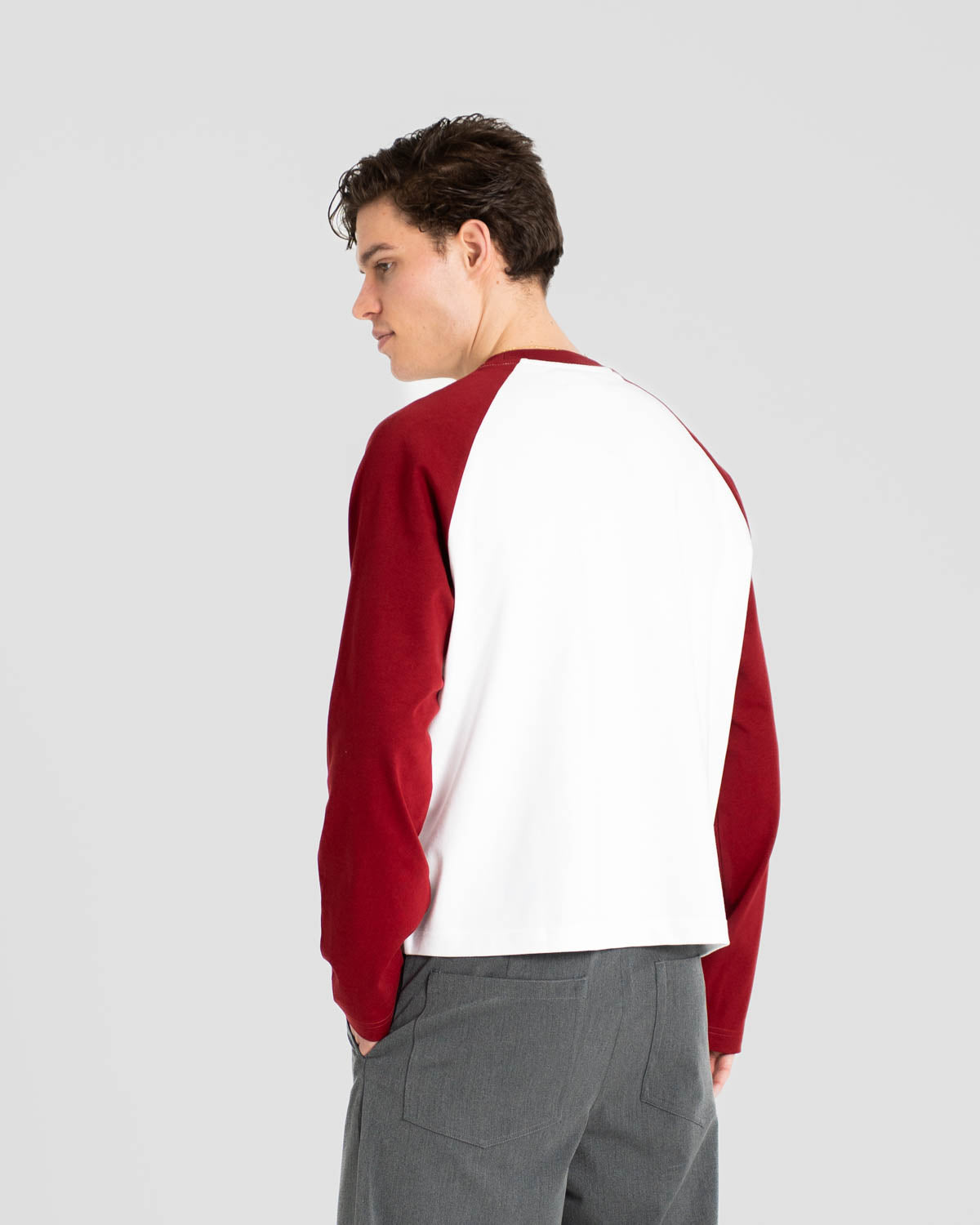 Raglan Longsleeve T-shirt White/Bordeaux
